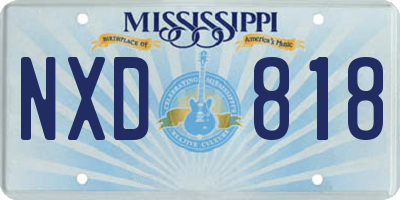 MS license plate NXD818