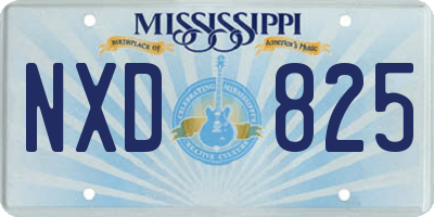 MS license plate NXD825