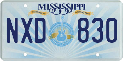 MS license plate NXD830