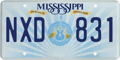 MS license plate NXD831