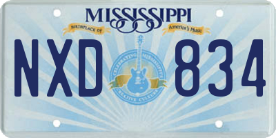 MS license plate NXD834