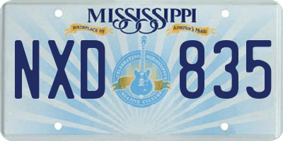 MS license plate NXD835