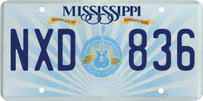 MS license plate NXD836