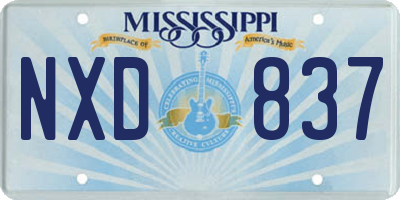 MS license plate NXD837