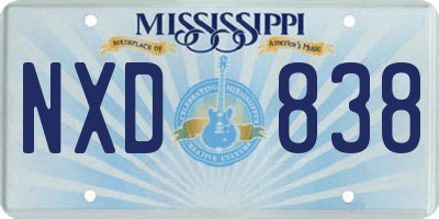MS license plate NXD838