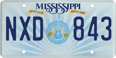 MS license plate NXD843