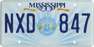 MS license plate NXD847