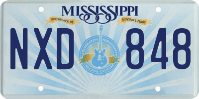 MS license plate NXD848