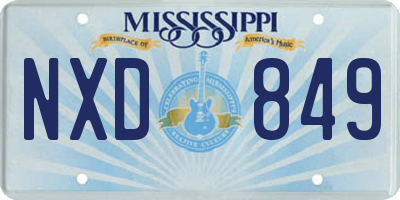 MS license plate NXD849