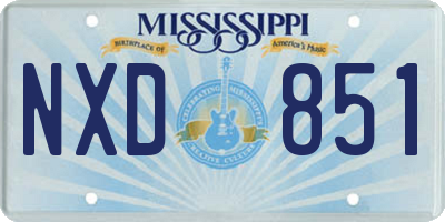MS license plate NXD851