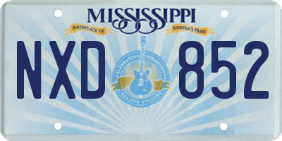 MS license plate NXD852