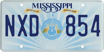 MS license plate NXD854