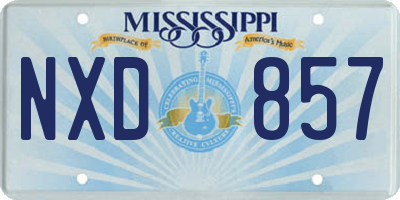 MS license plate NXD857