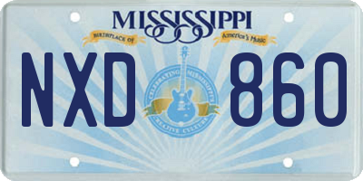 MS license plate NXD860