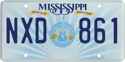 MS license plate NXD861