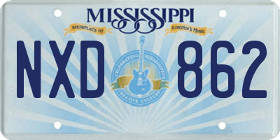 MS license plate NXD862