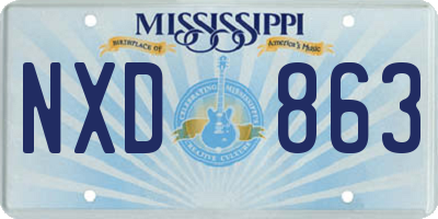 MS license plate NXD863
