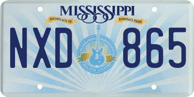 MS license plate NXD865