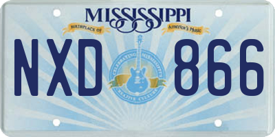 MS license plate NXD866