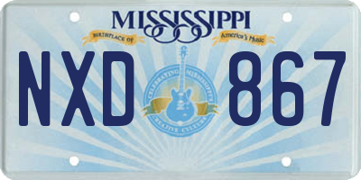 MS license plate NXD867