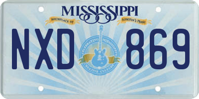 MS license plate NXD869