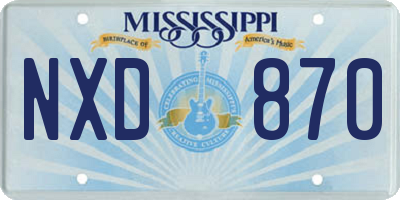 MS license plate NXD870