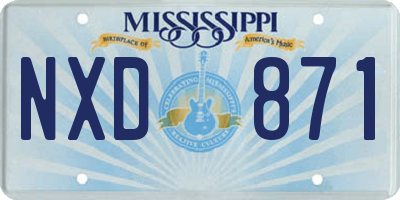 MS license plate NXD871