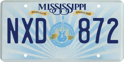 MS license plate NXD872