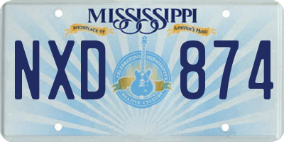 MS license plate NXD874