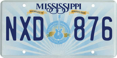 MS license plate NXD876