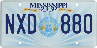 MS license plate NXD880