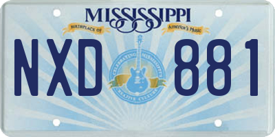MS license plate NXD881