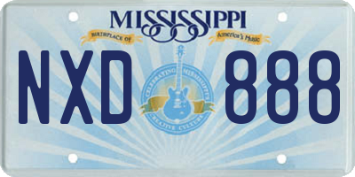 MS license plate NXD888
