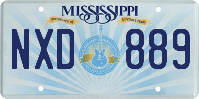 MS license plate NXD889