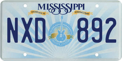 MS license plate NXD892