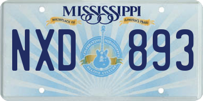 MS license plate NXD893
