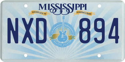 MS license plate NXD894