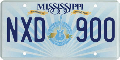 MS license plate NXD900