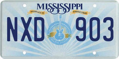 MS license plate NXD903