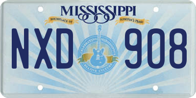 MS license plate NXD908