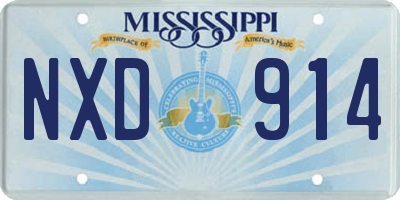MS license plate NXD914