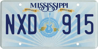 MS license plate NXD915