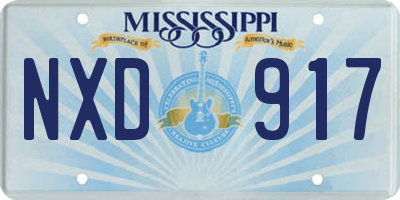 MS license plate NXD917