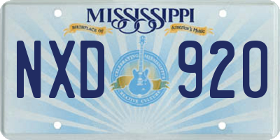MS license plate NXD920