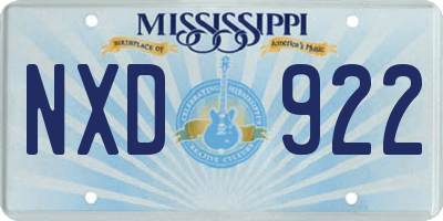 MS license plate NXD922