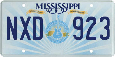 MS license plate NXD923