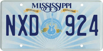 MS license plate NXD924