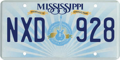 MS license plate NXD928