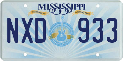 MS license plate NXD933