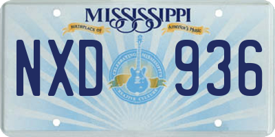 MS license plate NXD936